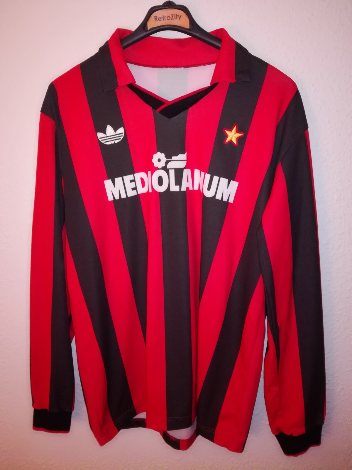 ウェア ADIDAS 1990/1991 AC MILAN  JERSEY AC Milan 1990 1991 Medium jersey Football Shirt Maglia