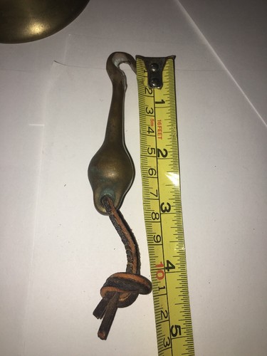 Vintage Small Brass Farm Bell With Farm Combine Implement