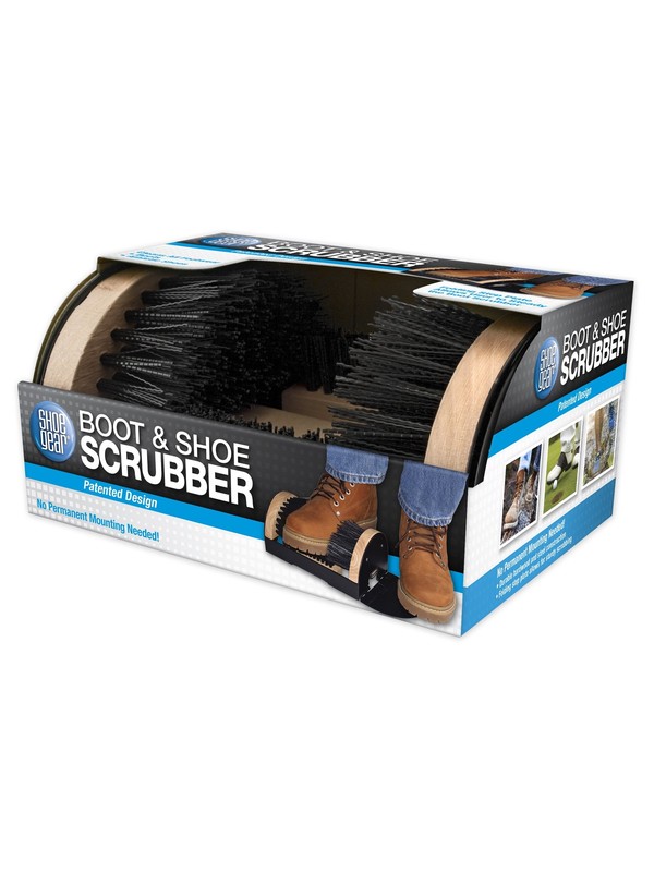 Boot & Shoe Scrubber, Hardwood & Steel, Black