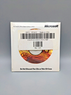 Microsoft Office Basic Edition 2003 Dell Install CD + Product Key New Sealed