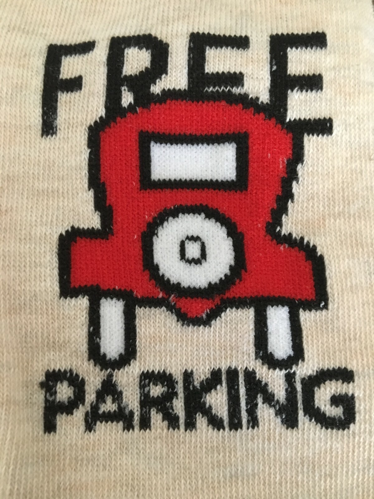 Men's Crew Socks Monopoly Free Parking Hasbro New Beige Novelty Fashion