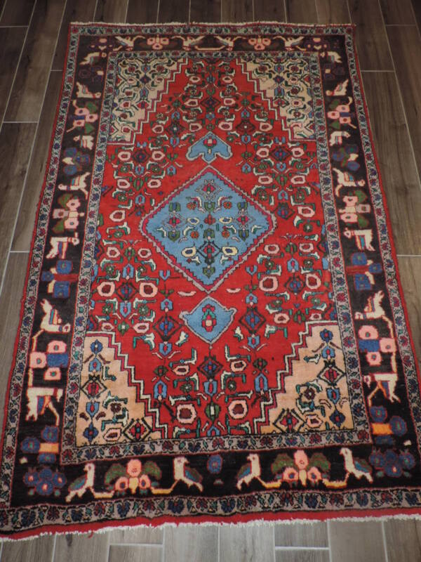 4x7ft. Semi Antique Sarouk Wool Rug