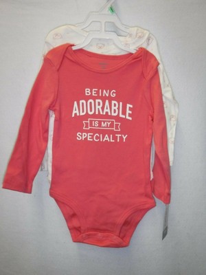 GIRLS 18 MONTHS CARTER'S 2 PC BODYSUIT SET BEING ADORABLE IS MY SPECIALTY #14877