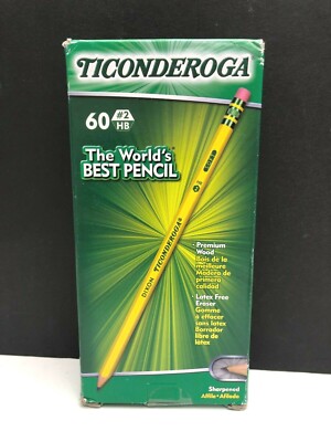 60 TICONDEROGA Worlds Best PENCIL #2 HB Sharpened NON TOXIC Black Graphite Point