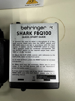 Behringer Shark FBQ100 Feedback Destroyer With Power Supply