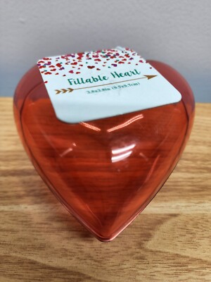 Fillable Heart Empty Transparent Red Hanging DIY Xmas Candy Box Fillable