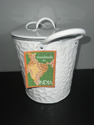 Handmade In India Ice Cooler White (10''inch height 11 1/2'' width) 8'' INSIDE