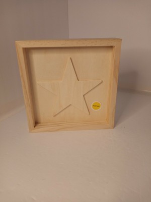 Art Minds Wooden Paintable DIY Tabletop Frame with Star 8in x 8in *NEW*