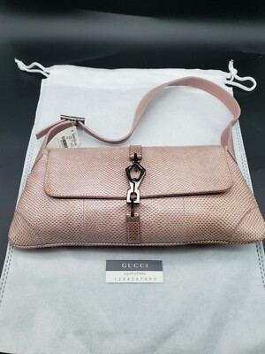 GUCCI JACKIE VINTAGE PYTHON HANDBAG Vintage With Authenticity Card