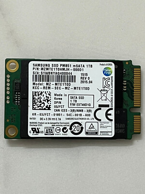 Samsung SSD PM851 mSATA  MZ-MTE1T0D 1TB 3D V-NAND 6Gb/s Solid State Drive For HP