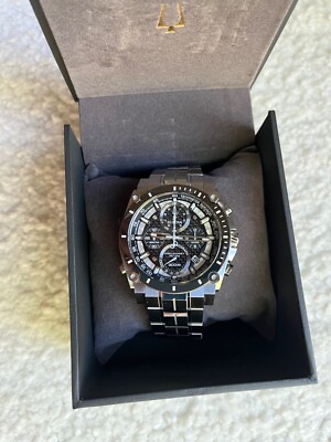 Bulova Precisionist Chronograph Stainless Steel Quartz Mens Watch 98B405