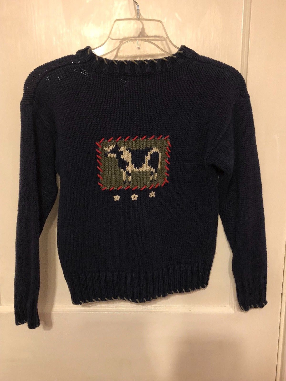 Kitestrings American Flag Long Sleeve Navy Blue Sweater Size 7  EUC  B6