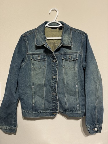 New York & Company Womens Jean Jacket Denim Pockets Size Xl