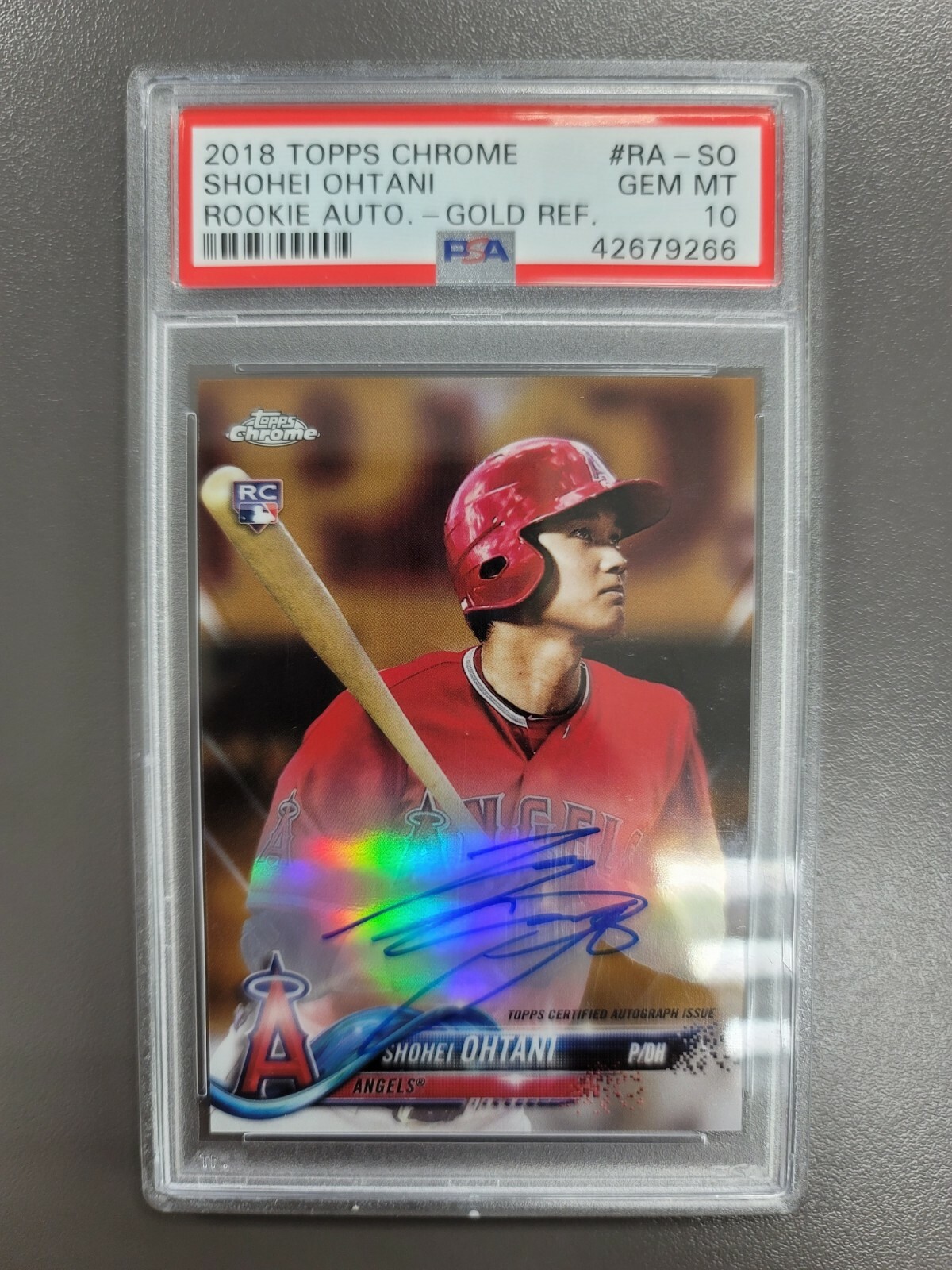 2018 TOPPS CHROME SHOHEI OHTANI RC GOLD REFRACTOR AUTO # 48 2018 TOPPS CHROME SHOHEI OHTANI RC GOLD REFRACTOR AUTO # 48