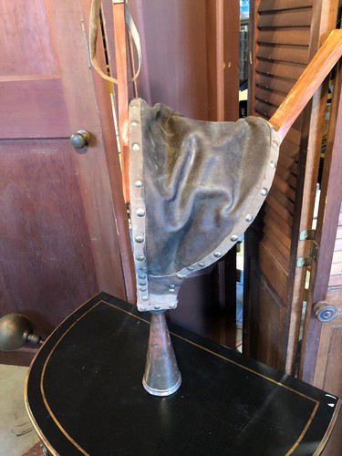 Vintage Antique Ship Boat Foghorn Leather Bellows Nautical Whistle ?Makers Mark?