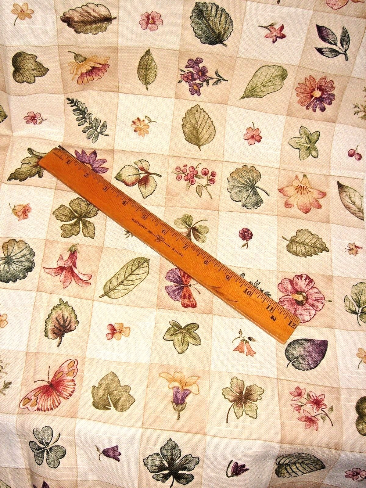 VICTORIAN FRENCH COUNTRY WAVERLY FLORAL FLOWER FRUIT PASTORAL PLAID FABRIC 4+yds