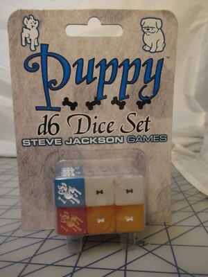 Puppy Dice Set of 12, D6 16mm Dog Die, 4 color, Steve Jackson Games NEW