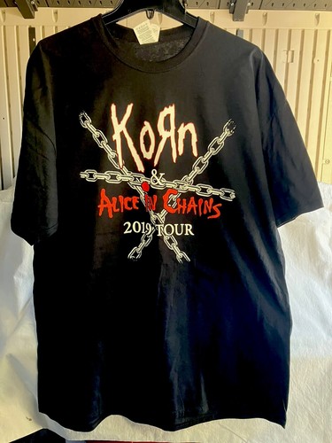 Korn Alice In Chains 2019 Tour T Shirt Double Sided NWOT