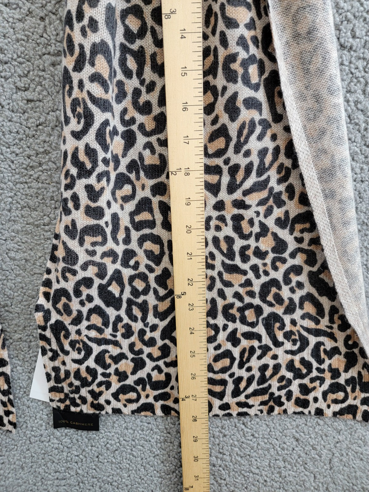 Charter Club Cashmere Leopard Muffler Scarf Women's One Size Black Combo - Picture 5 of 16