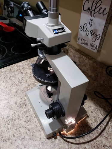 MEIJI ML POL Polarizing Trinocular Microscope Asbestos Wedge COMPENSATORS