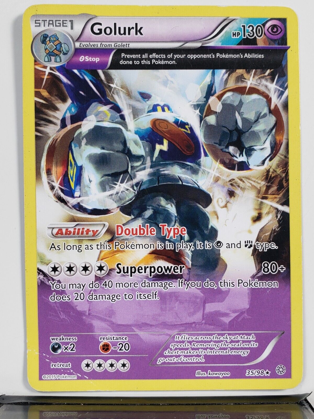 Golurk 35/98 HP - B2G1F - Rare XY Ancient Origins Pokemon Golurk 35/98 HP - B2G1F - Rare XY Ancient Origins Pokemon