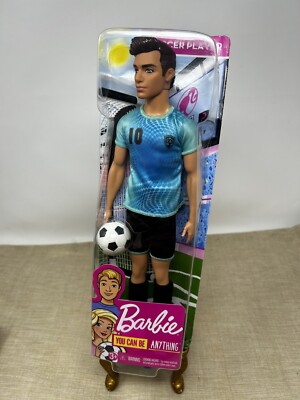 barbie soccer ken doll with short cropped hair colorful 21 uniform 126214361931