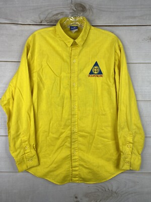 OP Ocean Pacific Shirt Mens S Yellow North Shore Winter Surf Beach Vintage 80's