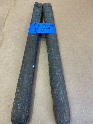 2 Antique Old Cast iron window sash weights 8-1/2 pounds 