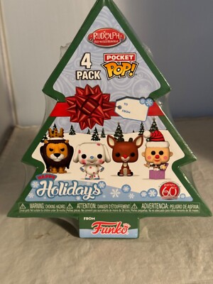 2024 Funko Pocket Pop Rudolph The Red Nosed Reindeer Holiday Tree Boxed 4pc. Set