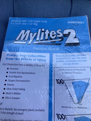 50 - E. Gerber Mylites 2 Mylar Silver & Golden Age Comic Bags 775M2 7 ¾     X 10