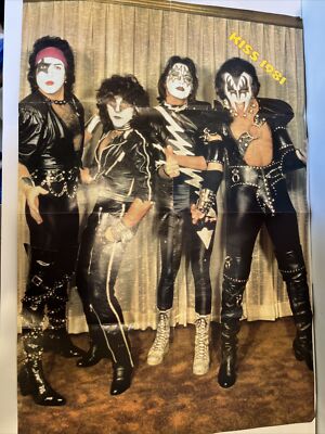 Kiss Poster Vintage Magazine Fold Out Two Sided 1981 1990, Eddie Maluk