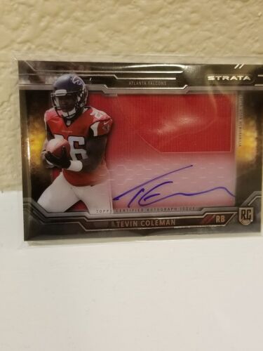 Tevin Coleman Clear Cut Autograph & Jumbo Relic Rookie Card San Francisco 49ers . rookie card picture