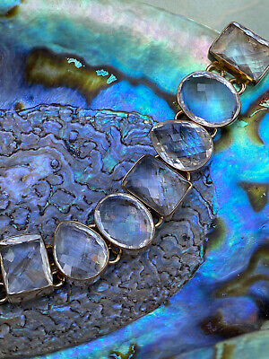 Charles Albert Faceted Quartz Crystal & Alchemia Gold Handcrafted Bracelet