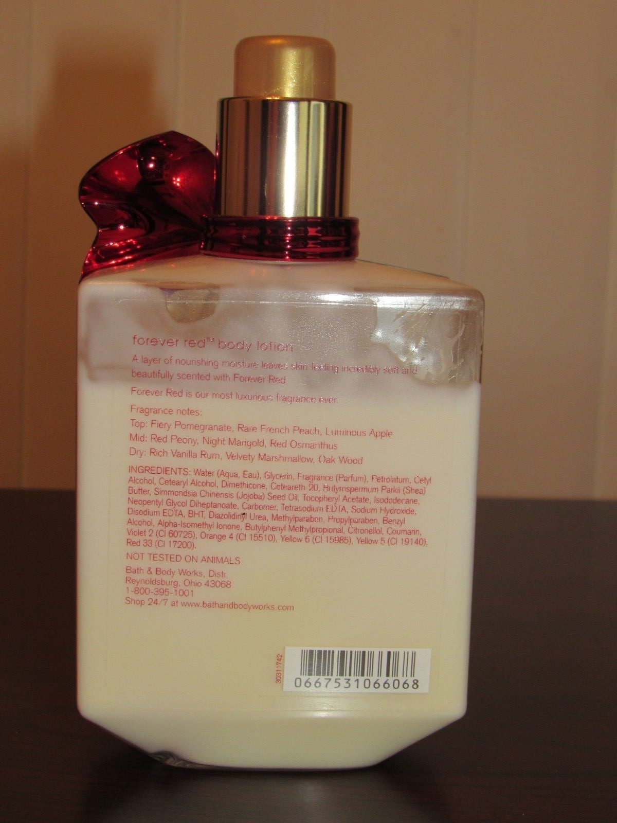 Bath And Body Works Forever Red Body Lotion 10 oz. Pump Bottle