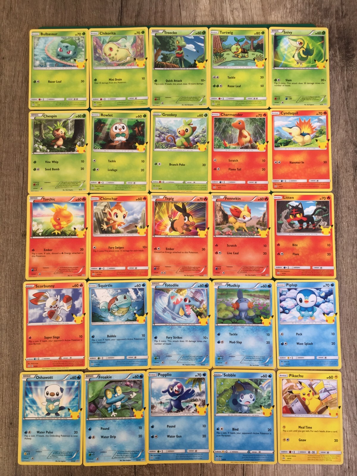 Pokemon 25th Anniversary - McDonalds NON-Holo FULL SET of