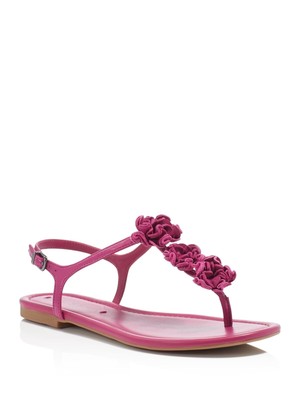 

VIA SPIGA Женские розовые кожаные сандалии Lola с круглым носком и Т-образным ремешком, размер 7,5 м, Розовый, A1545L2