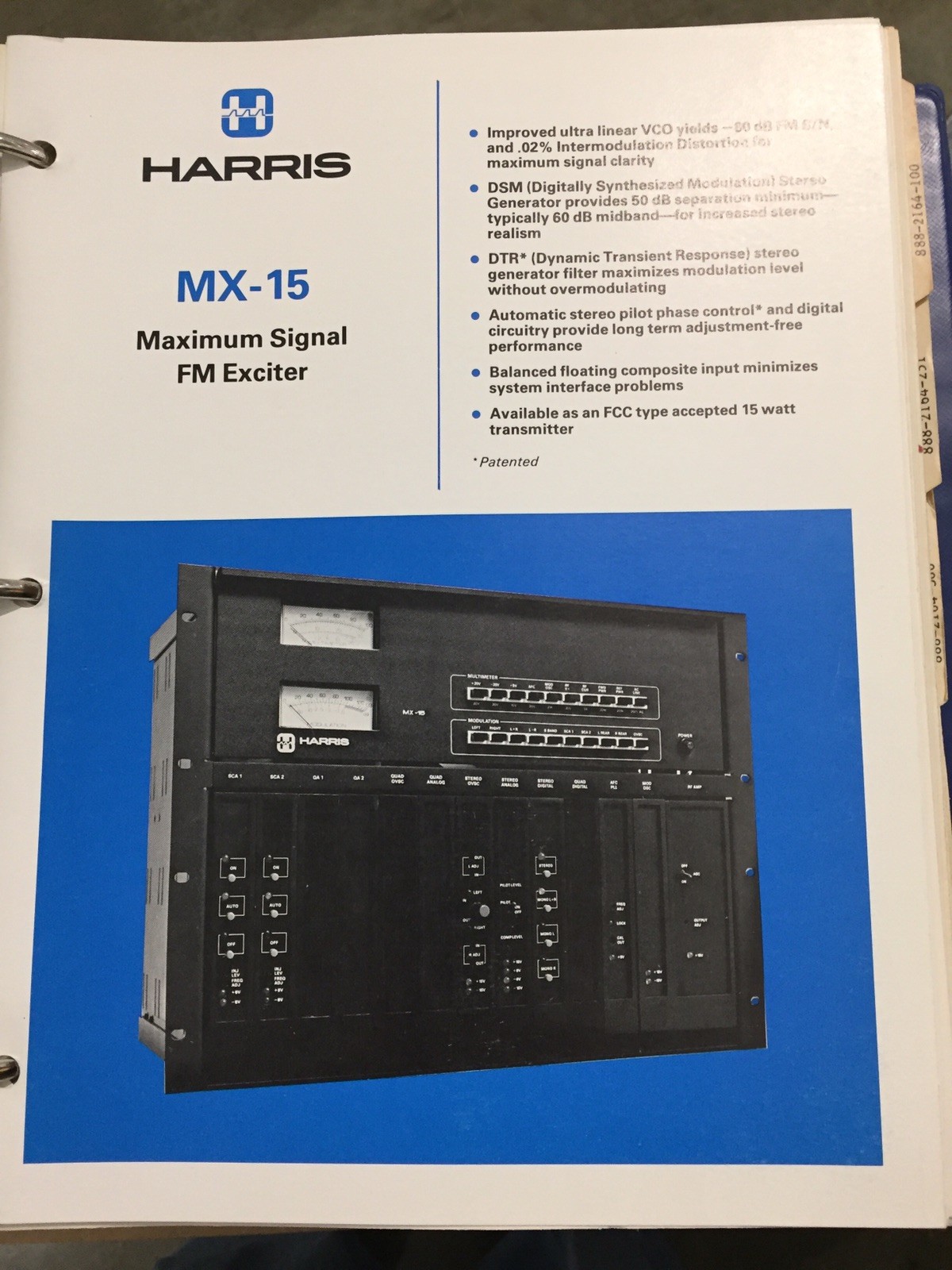 Harris Technical Manual For MX-15 FM Exciter MX 15 Radio Transmitter