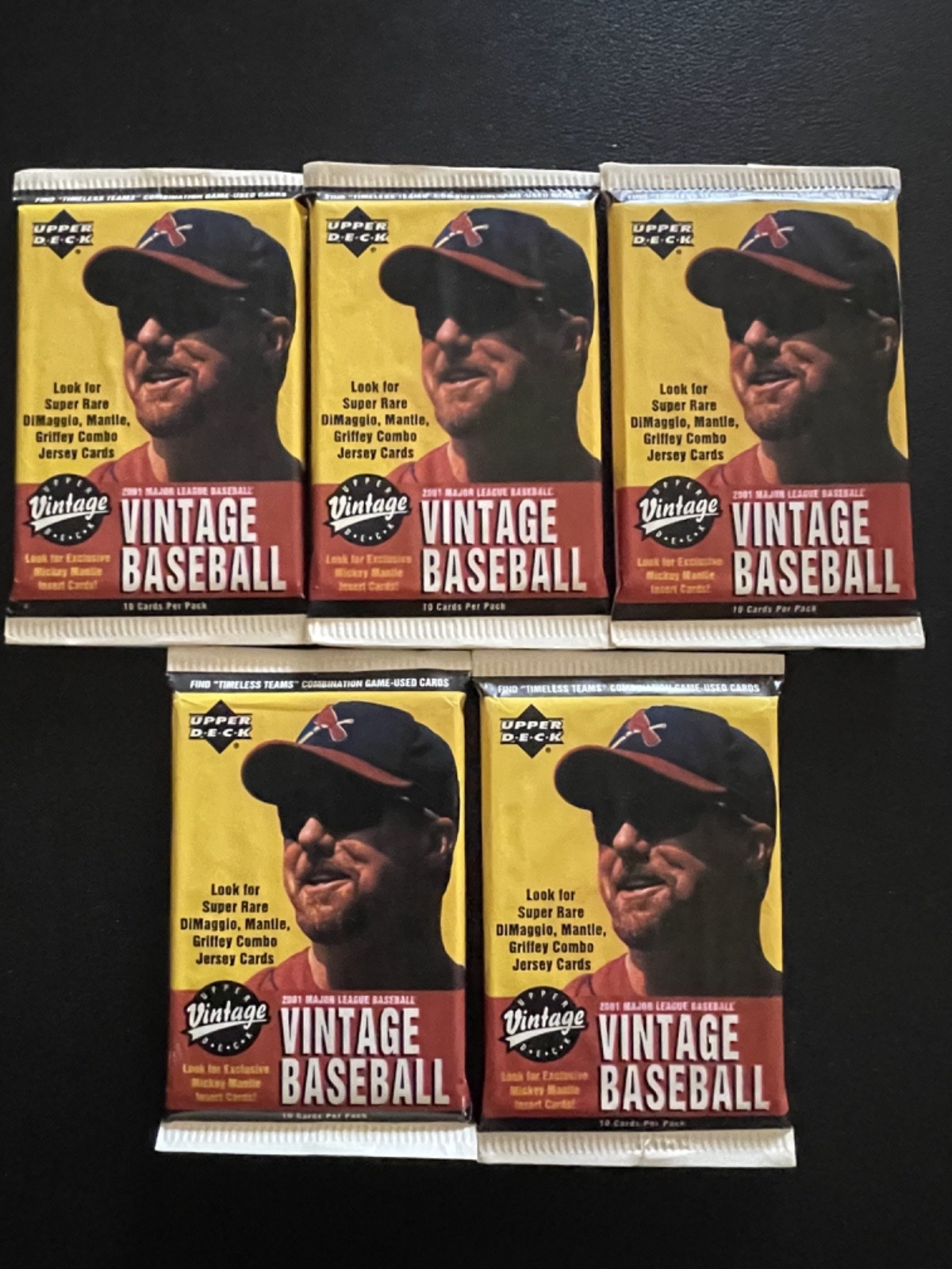 2001 Upper Deck Vintage Baseball 10 Cards Per Pack Lot Of 5 #19