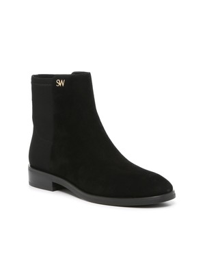 

STUART WEITZMAN Женские замшевые ботильоны без шнуровки с черным логотипом Kye на блочном каблуке 6,5 B, Черный, S5465