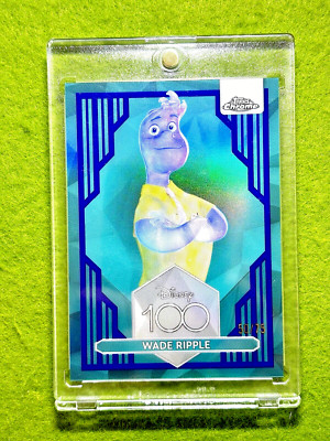 Wade Ripple of Elemental DISNEY 100 BLUE REFRACTOR #/75 SSP 2023 Topps Chrome SP