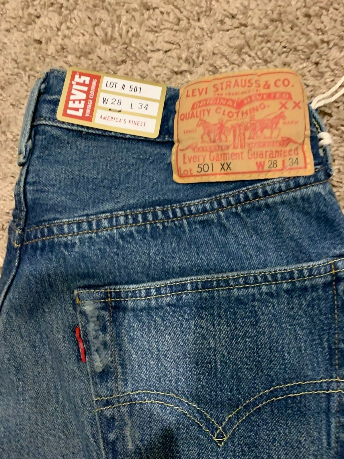 Pre-owned Levi's Lvc 1955 501 Xx Selvedge Jeans Made In Japan 28x34 Rt$265 0066 U44 In Blue