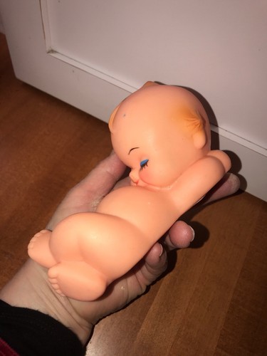 Vintage Kewpie Doll Lounging Resting Baby Molded Plastic Cupie Toy Taiwan