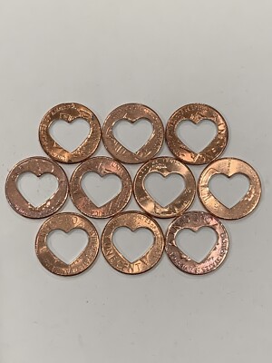 10 Heart Cut Pennies Pennys Love Wedding Favors