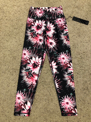 68 women kyodan high waisted black camo jacquard herringbone leggings xs s m 254897096395