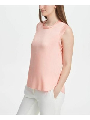 

Женская коралловая майка DKNY с короткими рукавами и жемчужным вырезом, размер, Коралл