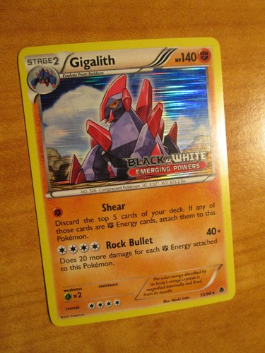 Collectible Card Games Pokemon Trading Card Game Gigalith Rare Pokemon Card Bw2 Emerging Powers 53 98