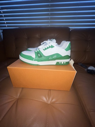 louis vuitton trainer #54 signature green White