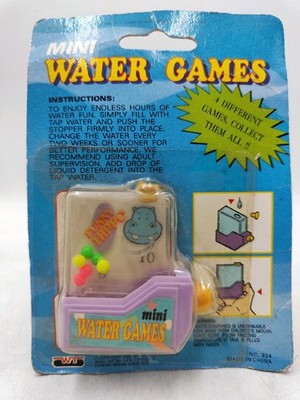 VINTAGE FILL N PLAY MINI WATER GAME BUBBLE CRYSTAL DEEP SEA Puzzle Funny Hippo