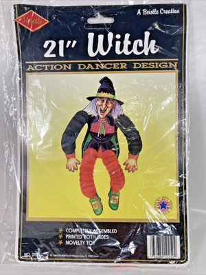 Vintage Beistle Witch Action Dancer Design Halloween Decor 21 In 01176