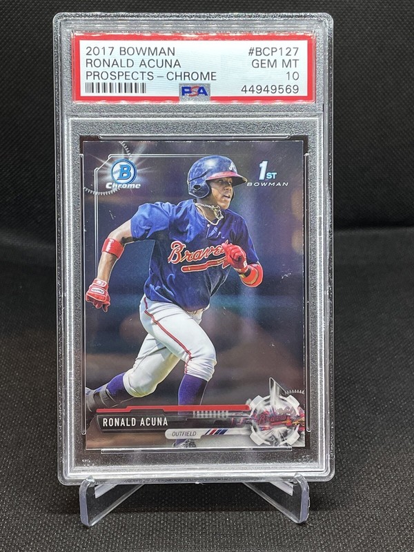 RONALD ACUNA 2017 Bowman Chrome PSA 10 RC Rookie Mega Box Mojo Refractor Ref